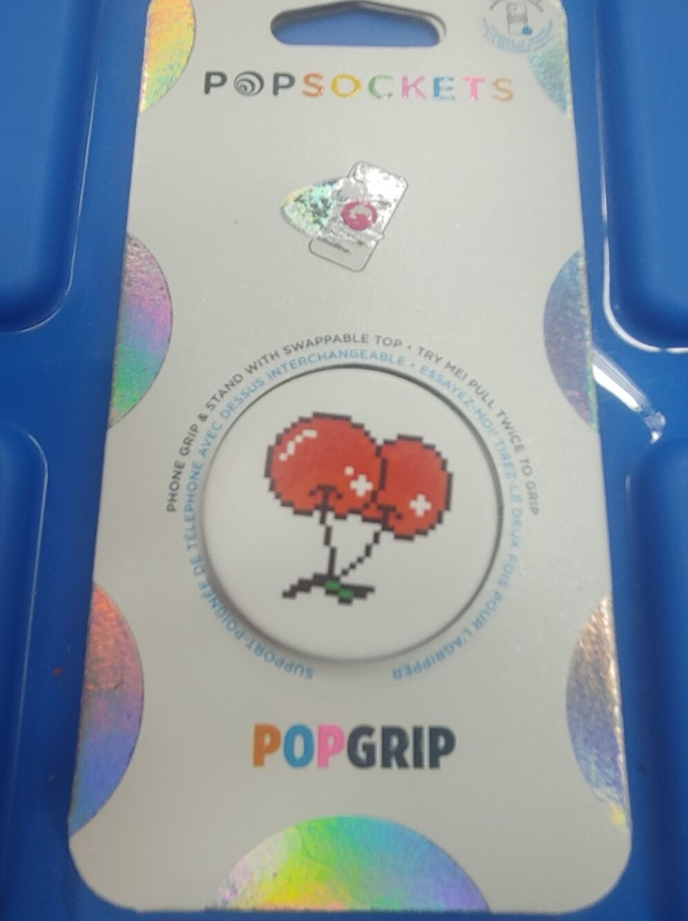 PopSockets PopGrip Pixel Cherry PopSocket - Red, White, Green, Black